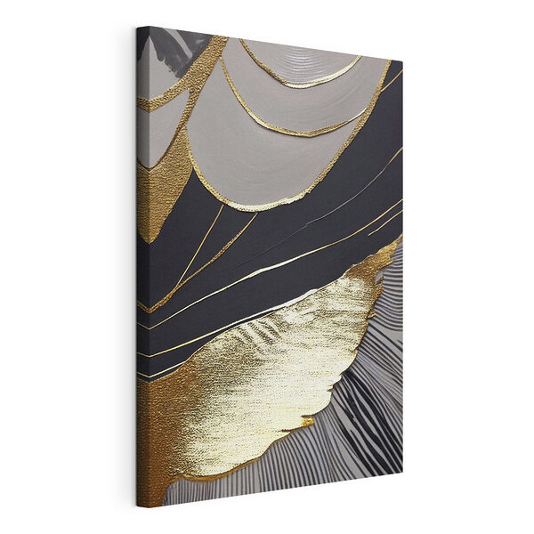 Modele abstracte negre și metalice Tablou pe pânză Modele abstracte negre și metalice