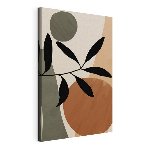 Tablou pe pânză Frunze și forme abstracte, stil minimalist