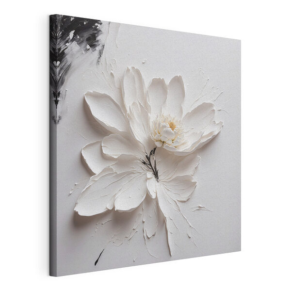 Floare albă elegantă cu textură Tablou pe pânză Floare albă elegantă cu textură
