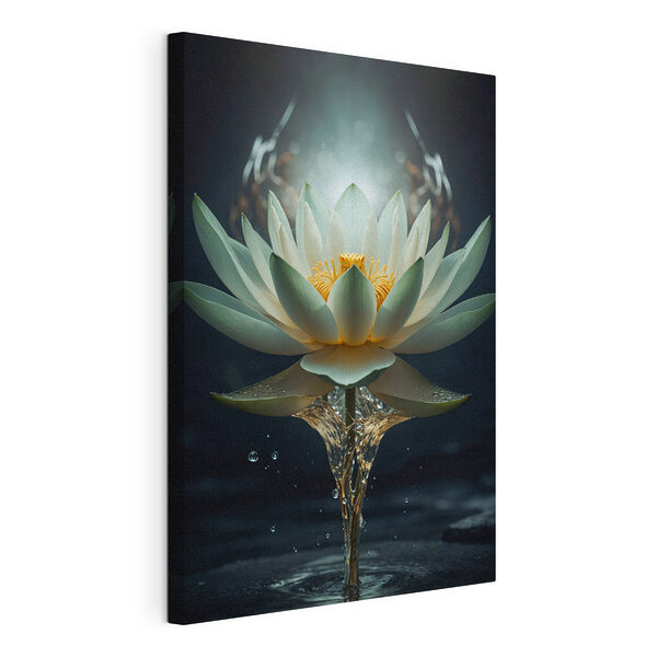 Lotus radiant ieșind din apă Tablou pe pânză Lotus radiant ieșind din apă