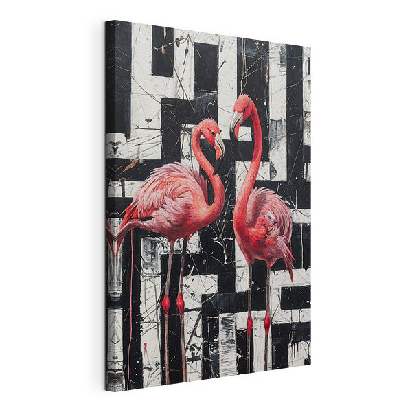 Tablou pe pânză Pictura unui flamingo