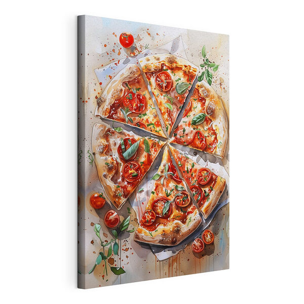 Tablou pe pânză Acuarelă a unei pizza