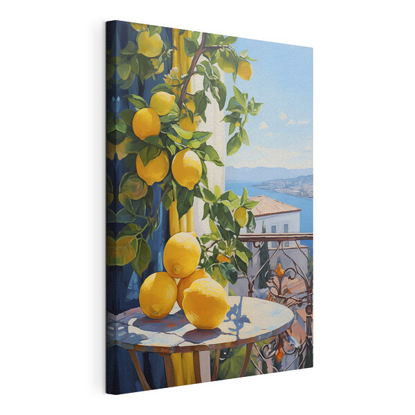 Tablou pe pânză Pictura de lămâi pe o masă