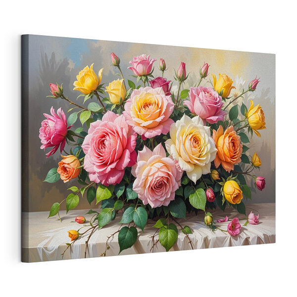 Tablou pe pânză Buchet de flori pe o masă