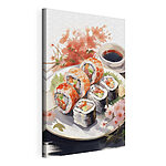 Tablou pe pânză Farfurie de sushi și sos