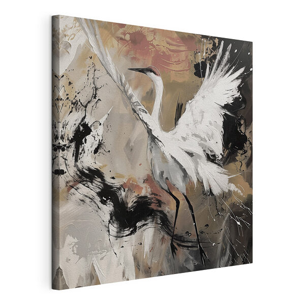 Tablou pe pânză Tablou pe pânză Pictura unui cocor alb (SKU: s41397)