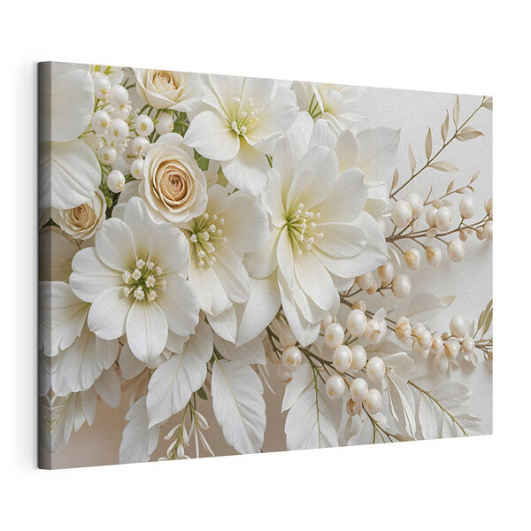 Aranjament floral elegant în nuanțe delicate Tablou pe pânză Aranjament floral elegant în nuanțe delicate