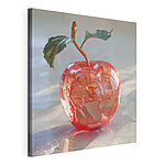 Tablou pe pânză Măr de sticlă cu tulpină și frunze
