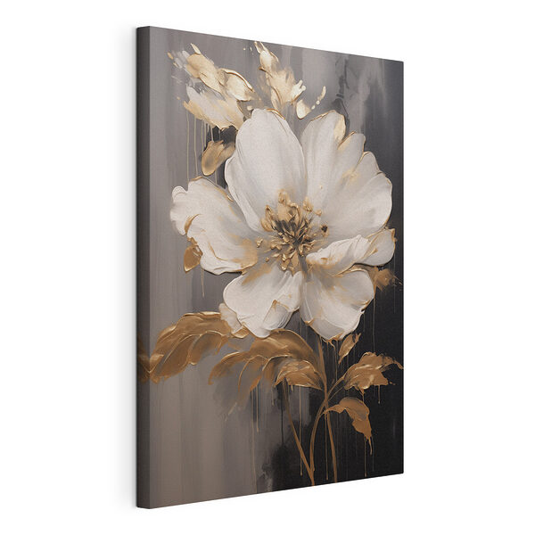 Tablou pe pânză Floare albă elegantă pe fundal întunecat