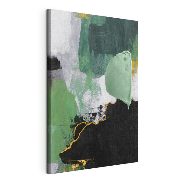 Tablou pe pânză Textura abstractă verde cu lovituri stratificate