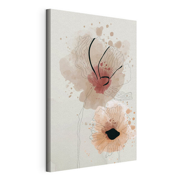Artă florală abstractă cu efect de acuarelă Tablou pe pânză Artă florală abstractă cu efect de acuarelă