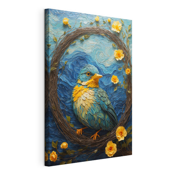 Tablou pe pânză Tablou pe pânză Pasăre într-o coroană (SKU: s36440)