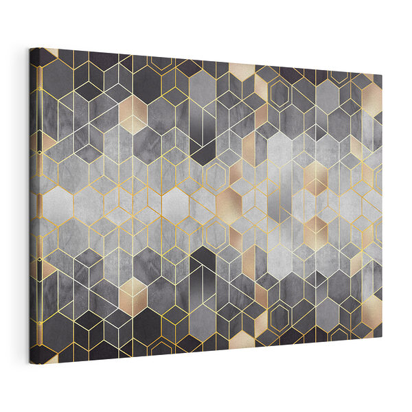 Tablou pe pânză Armonie hexagonală în monocromie