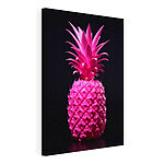Tablou pe pânză Ananas roz vibrant pe negru