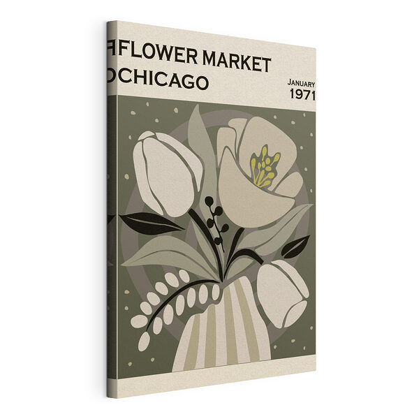 Tablou pe pânză Ilustrație florală retro în tonuri stinse