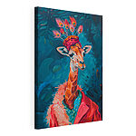 Tablou pe pânză Girafă purtând o pălărie