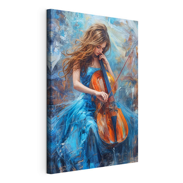 Femeie care cântă la violoncel Tablou pe pânză Femeie care cântă la violoncel