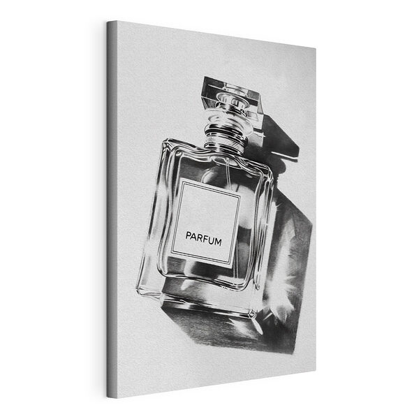 Tablou pe pânză Fotografie alb-negru a unei sticle de parfum