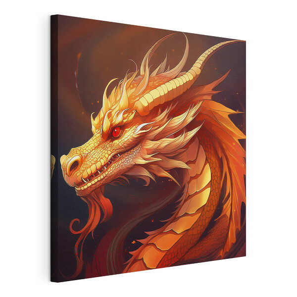 Tablou pe pânză Dragon cu ochi roșii