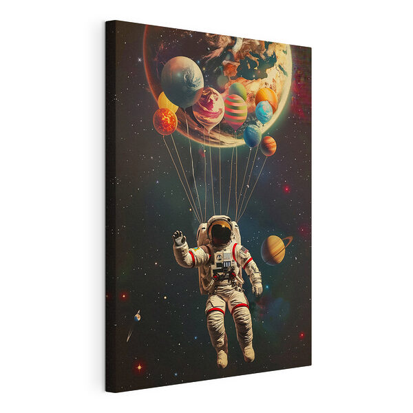 Tablou pe pânză Tablou pe pânză Un astronaut plutind în spațiu cu baloane (SKU: s40185)