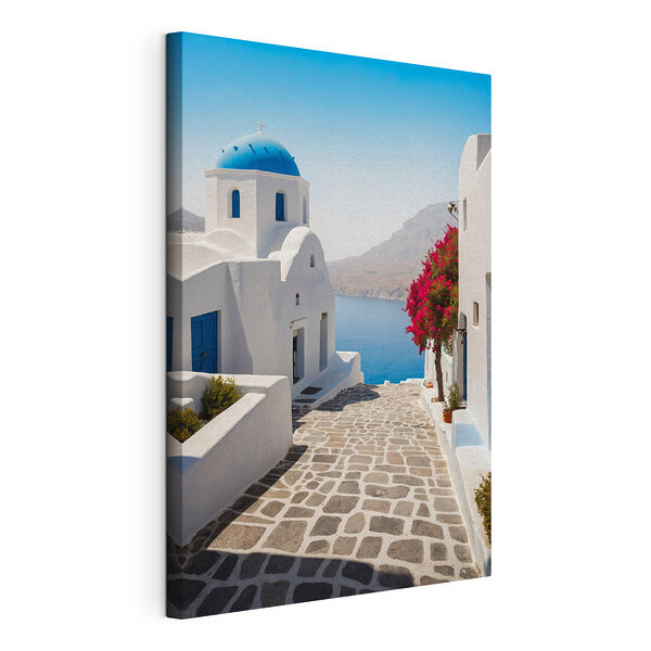 Canvas prints White buildings with a blue dome and a blue roof Tablou pe pânză Canvas prints White buildings with a blue dome and a blue roof