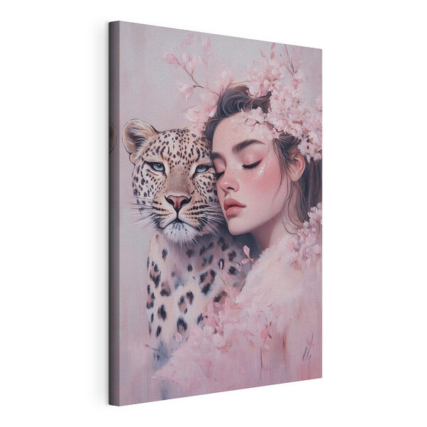 Tablou pe pânză Femeie cu un ghepard
