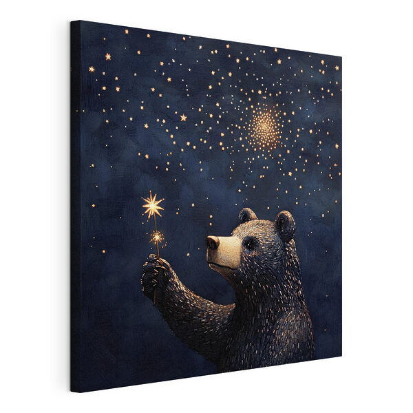 Tablou pe pânză Tablou pe pânză Urs care ține în mână o lumânare (SKU: s41346)