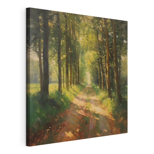 Tablou pe pânză Drum de pământ printr-o pădure