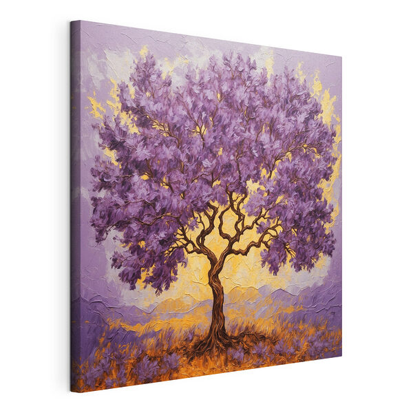 Tablou pe pânză Pictura unui copac cu frunze violet