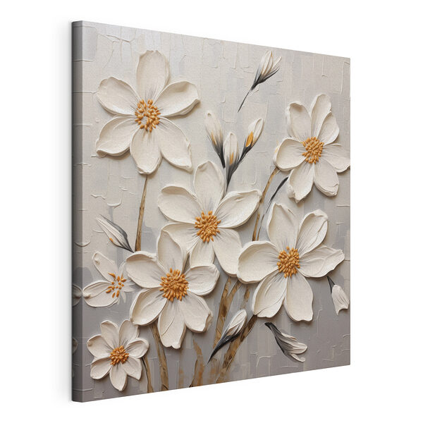 Tablou pe pânză Tablou pe pânză Pictura de flori albe (SKU: s43366)
