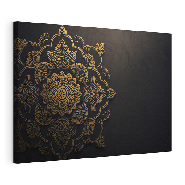 Tablou pe pânză Design floral intricat pe fundal închis