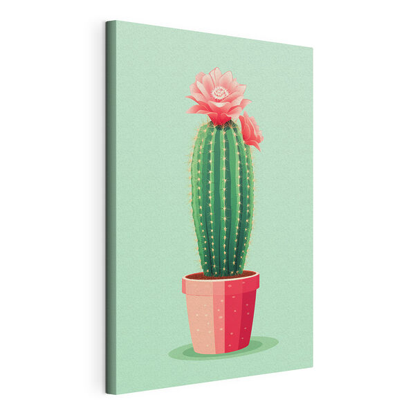 Tablou pe pânză Cactus cu o floare în el