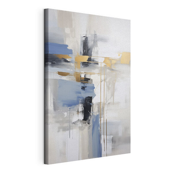 Tablou abstract în alb și albastru Tablou pe pânză Tablou abstract în alb și albastru