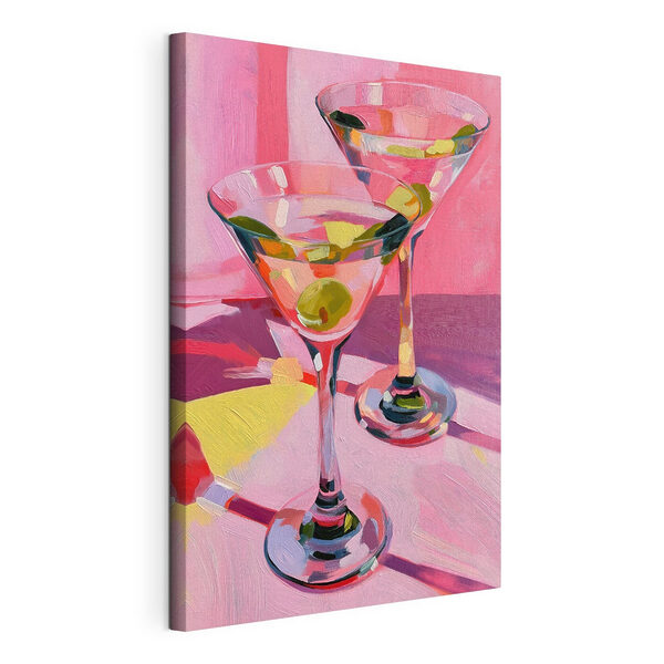 Tablou pe pânză Set de două pahare de martini