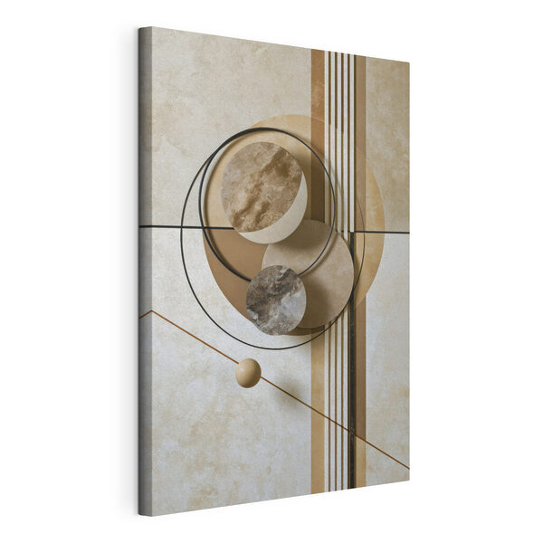 Motiv geometric abstract în nuanțe de pământ Tablou pe pânză Motiv geometric abstract în nuanțe de pământ