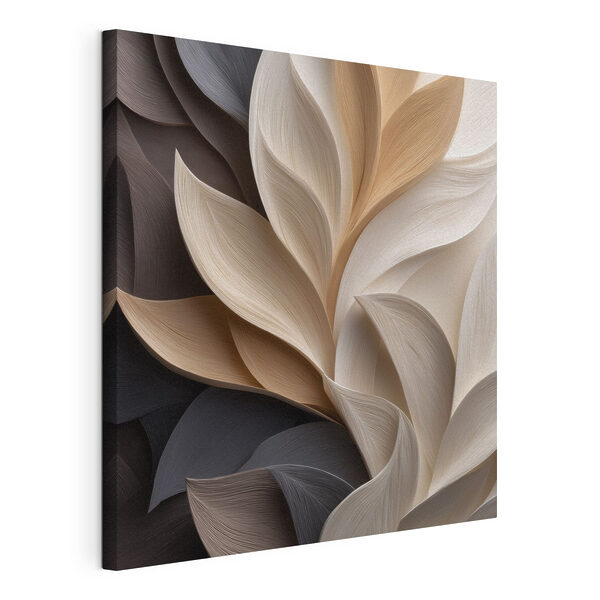 Motiv abstract cu frunze în nuanțe delicate Tablou pe pânză Motiv abstract cu frunze în nuanțe delicate