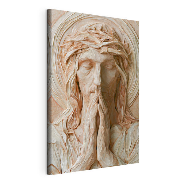 Tablou pe pânză Sculptură reprezentând un bărbat cu mâinile împreunate
