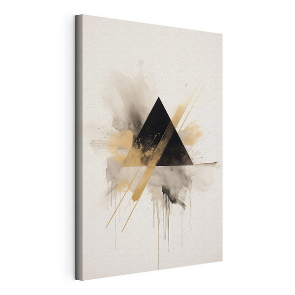 Triunghi abstract cu pete de culoare Tablou pe pânză Triunghi abstract cu pete de culoare