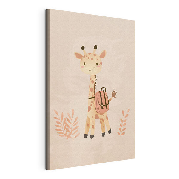 Girafă cu rucsac Tablou pe pânză Girafă cu rucsac