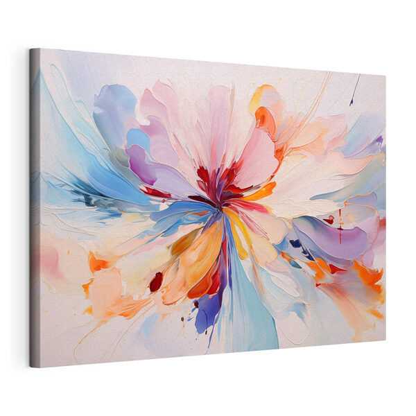 Tablou pe pânză Floare colorată cu volute