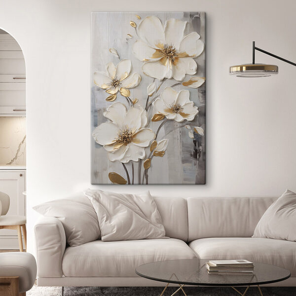 Tablou pe pânză - Un model floral elegant, în nuanțe delicate