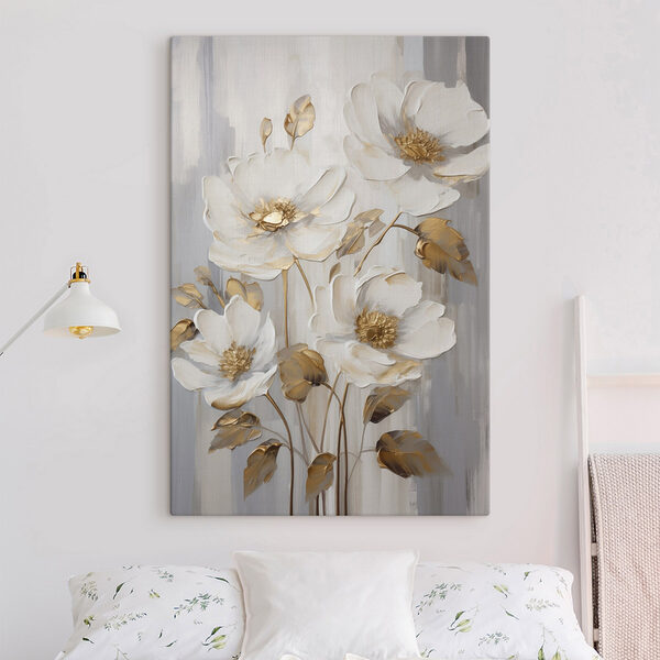 Flori frumoase într-un design elegant Tablou pe pânză Flori frumoase într-un design elegant