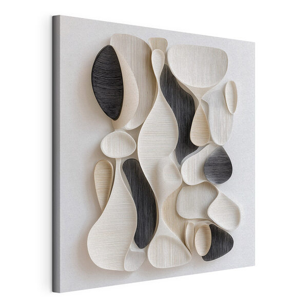 Tablou pe pânză Decorațiuni de perete realizate din forme alb-negru (SKU: s49888) Tablou pe pânză Tablou pe pânză Decorațiuni de perete realizate din forme alb-negru (SKU: s49888)
