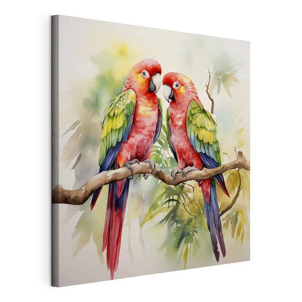 Tablou pe pânză Două păsări pe o ramură (SKU: s39333) Tablou pe pânză Tablou pe pânză Două păsări pe o ramură (SKU: s39333)