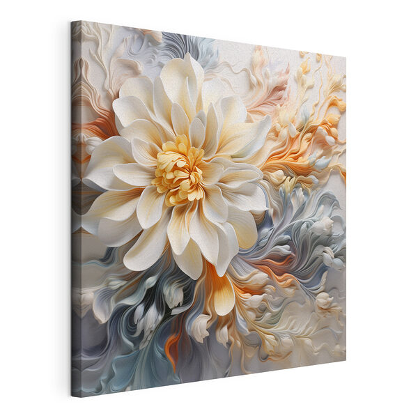 Tablou pe pânză Tablou pe pânză Floare albă cu centru galben (SKU: s41551)