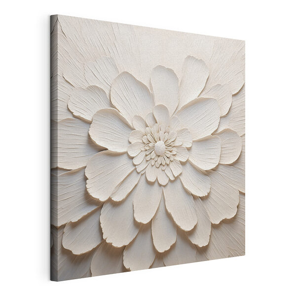 Tablou pe pânză Floare albă cu multe petale (SKU: s43364) Tablou pe pânză Tablou pe pânză Floare albă cu multe petale (SKU: s43364)