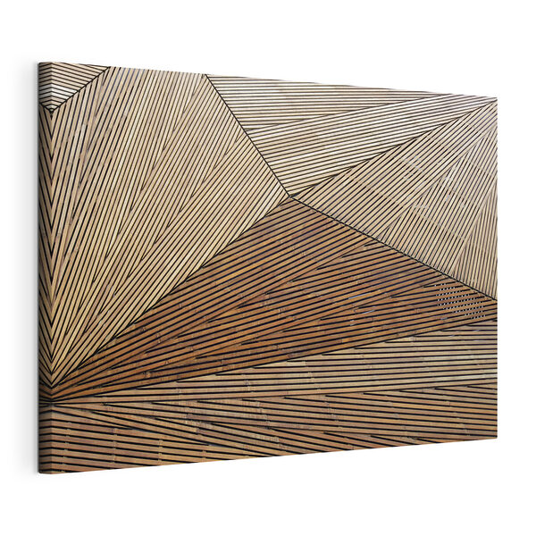 Model geometric din lemn cu linii Tablou pe pânză Model geometric din lemn cu linii