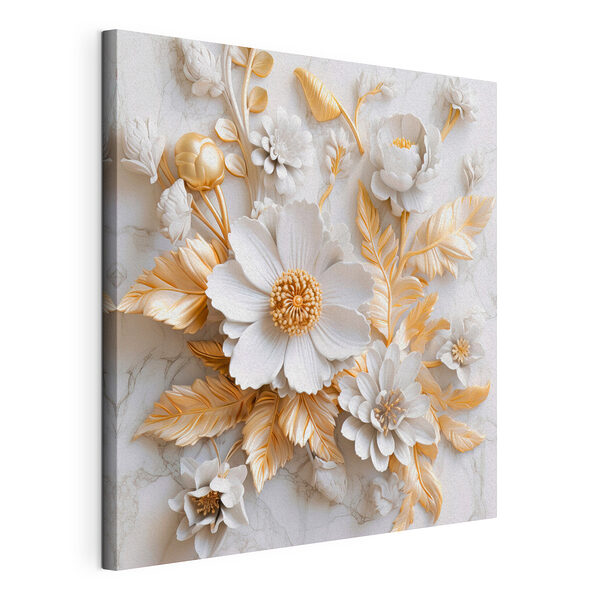 Tablou pe pânză Tablou pe pânză Relief floral ornamentat cu tonuri elegante (SKU: s32778)
