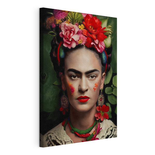 Tablou pe pânză Coafură florală vibrantă și culori îndrăznețe