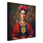Tablou pe pânză Portret colorat cu coif floral